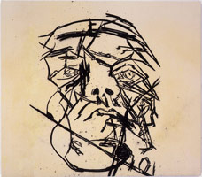 Tony Bevan / 
Self Portrait (PC098), 2009 / 
acrylic and charcoal on canvas / 
59 x 67 1/2 in. (149.9 x 171.5 cm)