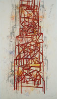 Tony Bevan / 
Studio Tower (PC0711), 2007 / 
acrylic & charcoal on canvas / 
114 x 65 1/4 in. (289.6 x 165.7 cm)