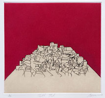 Tony Bevan / 
Table Top, 2007 / 
etching / 
Image: 7 1/4 x 7 7/8 in. (18.5 x 20 cm) / 
Paper: 16 3/4 x 16 in. (42.5 x 40.6 cm) / 
Edition 2 of 12