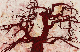 Tony Bevan / 
Untitled (The Trees, Number 1), 2012 / 
pigment and acrylic on canvas / 
66 x 101 1/2 in. (167.6 x 257.8 cm)