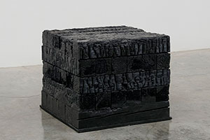 Toshikatsu Endo / 
Epitaph (E1), 1993 / 
wood, fire / 
16 x 19 x 19 in. (40.6 x 48.3 x 48.3 cm)