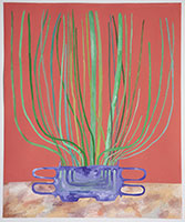 Matt Wedel / 
Potted Plant, 2021 / 
gouache on paper / 
Image: 17 x 14 in. (43.2 x 35.6 cm) / 
Framed: 20 7/8 x 17 7/8 in. (53 x 45.4 cm) / 
MW21-037