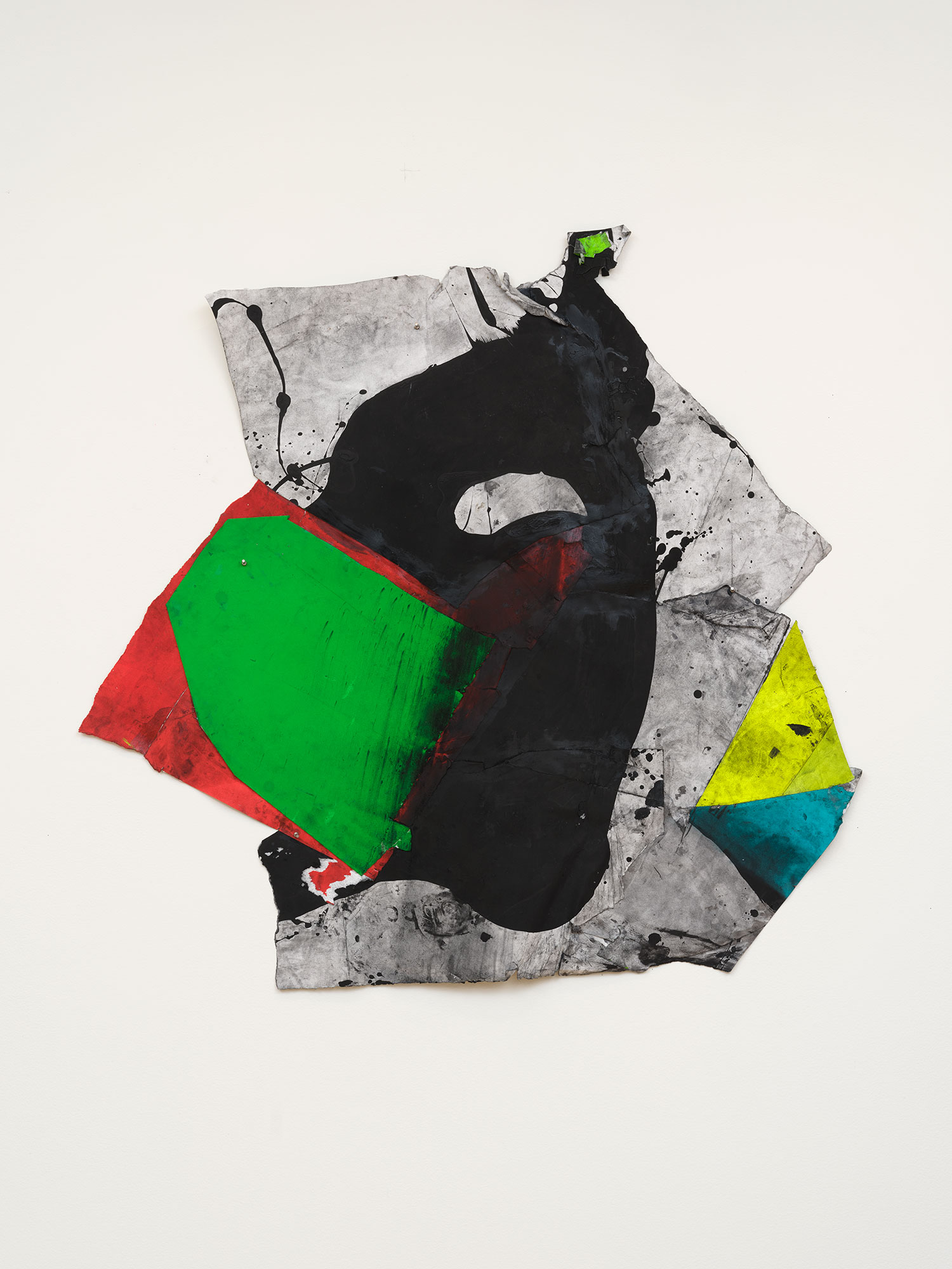 Wesley Kimler / 
Black Tent, 2022 / 
vinyl acrylic, charcoal, and graphite on rag paper / 
48 x 48 in. (121.9 x 121.9 cm)