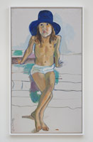 Alice Neel / 
Olivia with a Blue Hat, 1973 / 
oil on canvas / 
46 x 26 in (116.8 x 66 cm)