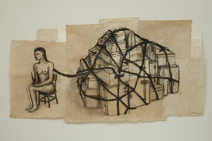 Coup Study, 2006 / 
      charcoal on paper / 
      51 x 96 in. (129.5 x 243.8 cm)