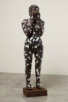 Alison Saar / 
Hither, 2008 / 
wood, copper, tar & paint / 
64 x 16 x 14 in (162.5 x 40.6  x 35.5  cm) (approx) 