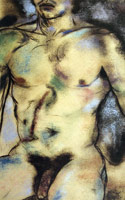 R.B. Kitaj / 
Actor (Richard), 1979 / 
pastel and charcoal on paper / 
30 1/4 x 19 3/8 in. (76.8 x 49.23 cm) /  
Private collection