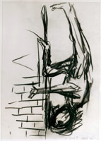 Georg Baselitz / 
Untitled 24IV / 
charcoal on paper / 
24 1/2 x 17 in. (62.23 x 43.18 cm) / 
Private collection
