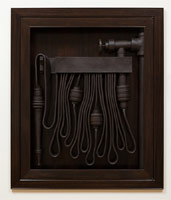 Ben Jackel / 
Fire Hose (Japanese), 2011 / 
stoneware, ebony and beeswax / 
34 x 34 x 5 in. (86.4 x 86.4 x 12.7 cm)