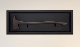 Ben Jackel / 
Fire Axe, 2008 - 2009 / 
      stoneware; ebony / 
      45 x 20 x 1 in. (114.3 x 50.8 x 2.5 cm) / 
      Private collection