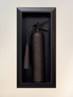 Ben Jackel / 
Fire extinguisher, CO2, 2008 - 2009 / 
      stoneware; ebony; bronze / 
      32 x 16 x 2 in. (81.3 x 40.6 x 5.1 cm) / 
      Private collection
