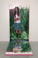 Rebecca Campbell / 
Top painting (left image): / 
Highlander (Rebecca), 2009 / 
oil on canvas / 
82 1/2 x 44 1/2 in. (209.6 x 113 cm) / 
 / 
Bottom painting: / 
Highlander (Maria), 2009 / 
oil on canvas / 
82 1/2 x 44 1/2 in. (209.6 x 113 cm) / 
Private collection