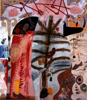 Walking to China, 1995 - 96 / 
acrylic on canvas / 
96 x 84 in (243.8 x 213.4 cm) / 
Private collection