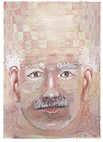 Charles Garabedian / 
Untitled (Self Portrait), 2000 / 
acrylic on paper / 
17 1/4 x 12 1/4 in. (43.9 x 31.2 cm) / 
Framed: 22 1/8 x 17 x 1 1/2 in. (61.3 x 43.2 x 3.8 cm)