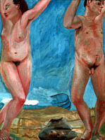Prehistoric Figure, 1978 - 1980 / 
acrylic on panel / 
40 x 30 in. (101.6 x 76.2 cm) / 
Private collection