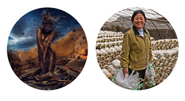 Chen Man / 
Five Elements: Earth, 2011 / 
Diasec mounted C-print (diptych) / 
panel 1: 56 1/2 x 55 in. (143.48 x 140 cm)  / 
panel 2: 33 1/4 x 31 1/2 in. (84.53 x 80 cm) / 
Edition 2 of 7