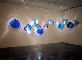 Persian Wall installation, 1998 / 
Blown glass / 
342 x 78 in (868.7 x 198.1 cm)