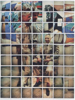 David Hockney / 
Don and Christopher, Los Angeles, 6th March 1982 / 
polaroid collage / 
38 x 28 in. (96.5 x 71.2 cm) / 
Collection of the artist