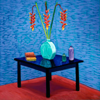 David Hockney  / 
Halaconia in Green Vase, 1996 /  
oil on canvas /  
72 x 72 in. (182.9 x 182.9 cm) /  
Private collection