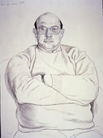 David Hockney  / 
Jeff Burkhart, Jan. 27, 1994 / 
crayon on paper / 
30 1/4 x 22 1/2 in. (76.835 x 57.15 cm) / 
Private collection