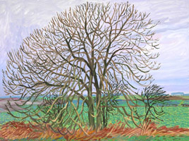 David Hockney / 
Yorkshire, 18 & 31 Jan 06, 2006 / 
      Oil on canvas / 
      36 x 48 in. (91.4 x 121.9 cm) framed: 36 5/8 x 48 5/8 in. (93 x 123.5 cm)