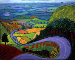 David Hockney  / 
Garrowby Hill, 1998 / 
oil on canvas / 
60 x 70 in. (152.4 x 177.8 cm) / 
Collection of the Museum of Fine Arts, Boston, MA