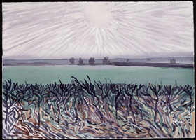 Grey Sun. East Yorkshire, 2003 / 
      watercolor on paper / 
      29 1/2 x 41 1/2 in. (74.9 x 105.4 cm) Framed: 32 3/4 x 44 1/2 in. (83.2 x 113 cm) / 
      Private collection
