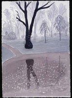 Rainy Morning. Holland Park, 2004 / 
      watercolor on paper / 
      41 1/2 x 29 1/2 in. (105.4 x 74.5 cm) / 
      Collection of the Artist