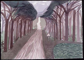 Woldgate. Woods, 2004 / 
      watercolor on paper / 
      29 1/2 x 41 1/2 in. (74.5 x 105.4 cm) Framed: 32 3/4 x 44 1/2 in. (83.2 
      x 113 cm) / 
      Private collection