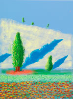 David Hockney / 
Untitled No. 10 from The Yosemite Suite, 2010 / 
iPad drawing printed on paper / 
37 x 28 in. (94 x 71.1 cm) / 
Edition of 25