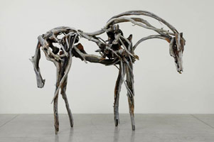 Deborah Butterfield / 
Untitled 3064.1 (DBut06-3), 2006 / 
      cast bronze / 
      92 x 114 x 41 in. (233.7 x 289.6 x 104.1 cm) / 
      Private collection