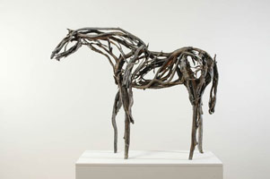 Deborah Butterfield / 
Untitled 3080.1 (DBut06-6), 2006 / 
      cast bronze / 
      42 x 53 x 16 in. (106.7 x 134.6 x 40.6 cm) / 
      Private collection