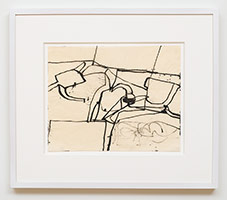 Richard Diebenkorn / 
Untitled (Albuquerque) (CR no. 740), 1950 / 
ink on paper / 
Paper: 11 x 14 in. (27.9 x 35.6 cm) / 
Framed: 18 3/4 x 22 in. (47.6 x 55.9 cm)