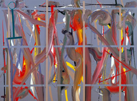 Voyeur's Dance, 1979 - 80 / 
acrylic on canvas / 
80 x 108 in. (203.2 x 274.32 cm) / 
Private collection