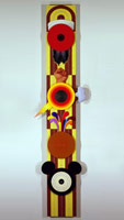 Don Suggs / 
Tondototem I (patent culture power dread), 2001 - 2002 / 
oil and acrylic on panel / 
102 1/2 x 25 in. (260 x 63.5 cm) 