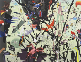 Don Suggs / 
Progress in Birdland, 1994 - 1995 / 
acrylic on canvas / 
72 x 95 in. (182.9 x 241.3 cm) 