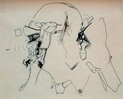 Don Suggs / 
Mao, 1972 / 
        ink on paper / 
        11 x 14 in. (27.9 x 35.6 cm)  / 
        Private collection 