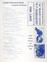 Marcel Duchamp / New York Dada (interior), April 1921 / Cover: single sheet of paper, printed on one side and folded twice / Interior spread: printed in blue ink on white paper / Cover: 14 1/2 x 10 in. (36.8 x 25.4 cm) Framed: 24 x 19 1/2 in. / Interior Spread: 20 x 14 1/2 in. (50.8 x 36.8 cm) Framed: 23 3/4 x 19 1/2 in.