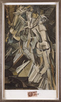 Marcel Duchamp / Nu descendant un escallier [Nude Descending a Staircase], December 1937 / Pochoir colored collotype / Paper Dimensions: 13 3/4 x 7 7/8 in. (34.9 x 20 cm)
 / Framed Dimensions: 20 1/2 x 14 1/2 x 1 in. (52.1 x 36.8 x 2.5 cm)