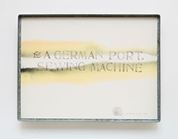 Edward Kienholz / 
For a German Port. Sewing Machine, 1978 / 
aquarelle and ink on paper in artist-made frame / 
12 x 16 in. (30.5 x 40.6 cm)