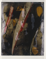 Ed Moses / 
Rvere Ome #3, 1994 / 
acrylic, shellac, resin on canvas / 
30 x 24 in (76.2 x 60.96 cm) / 
Private collection