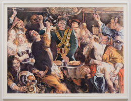 Eric Yahnker / 
Epiphany (The King Grabs Crotch), 2013 / 
colored pencil on paper / 
72 x 96 in. (182.9 x 243.8 cm) 