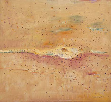 Fred Williams / 
Morning Landscape, (Pilbara Series), 1981 / 
oil on canvas / 
38 x 41 7/8 in (96.5 x 106.5 cm)