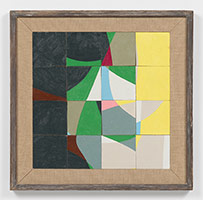 Frederick Hammersley / 
Cut up, #30c 1964 / 
oil on chipboard panel in artist-made frame / 
panel: 16 x 16 in. (40.6 x 40.6 cm) / 
frame: 21 1/4 x 21 1/4 in. (54 x 54 cm)
