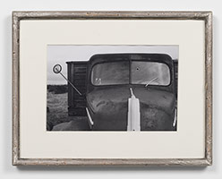 Frederick Hammersley / 
Lot's wife (Golden, NM), 1970 / 
black and white photograph in artist-made frame / 
image: 6 x 9 1/4 in. (15.2 x 23.5 cm) / 
frame: 10 3/4 x 13 7/8 in. (27.3 x 35.2 cm)