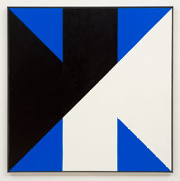 Frederick Hammersley /   
Cross reference, 1980 / 
oil on linen / 
45 x 45 in. (114.3 x 114.3 cm) / 
46 x 46 in. (116.8 x 116.8 cm) framed / 
Private collection 