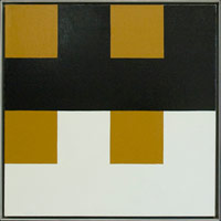 Frederick Hammersley / 
Double feature, #3 1994 / 
oil on linen / 
20 x 20 in. (50.8 x 50.8 cm)