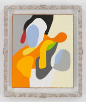 Frederick Hammersley / 
Group insurance, 1991 / 
oil on linen / 
14 x 13 in. (35.6 x 33 cm) / 
18 1/4 x 15 1/2 in. (46.4 x 39.4 cm) framed / 
Private collection 