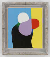 Frederick Hammersley / 
Knew to me, 2000 / 
oil on linen / 
12 x 10 in. (30.5 x 25.4 cm) / 
15 3/4 x 13 3/4 in. (40 x 34.9 cm) framed / 
Private collection 