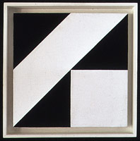 Frederick Hammersley /   
Like is not, 1973 /   
oil on linen /   
10 x 10 in. (25.4 x 25.4 cm) /   
11 3/4 x 11 3/4 in. (29.8 x 29.8 cm) framed /   
Private collection 